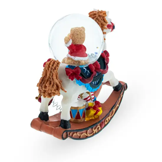 Teddy Bears' Rocking Horse Christmas Water Snow Globe {5}
