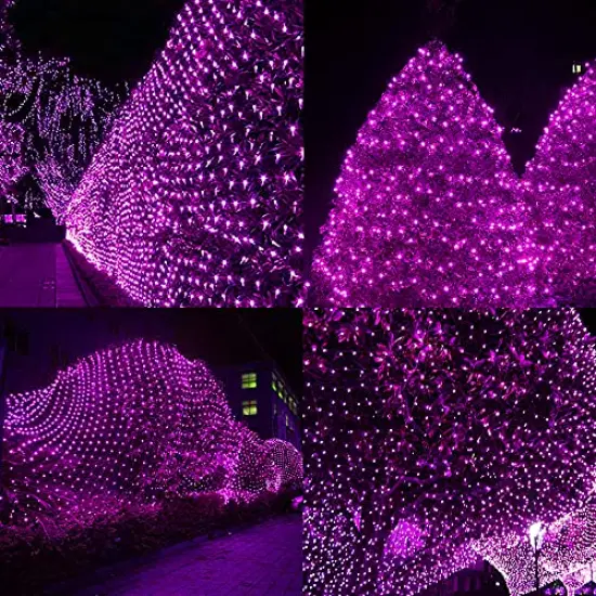 DAZZLE BRIGHT Halloween 360 LED Net Lights, 12FT x 5 FT Connectable String Lights with 8 Lighting Modes, Halloween Decorations for Party Carnival Supplies, Indoor Outdoor Yard Garden Decor (Purple) {4}