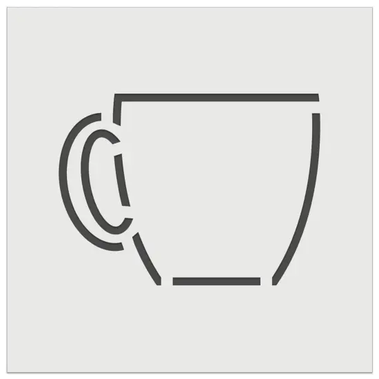 Coffee Mug Cup Outline Wall Cookie DIY Craft Reusable Stencil {7}