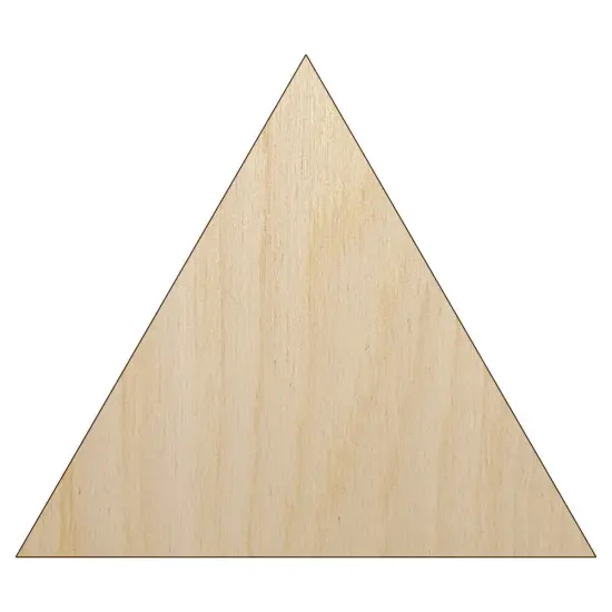 Triangle Solid Unfinished Wood Shape Piece Cutout for DIY Craft Projects {1}