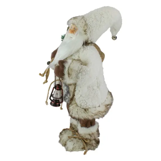 Northlight 12" Snow Lodge Santa Christmas Figure with Lantern White {5}