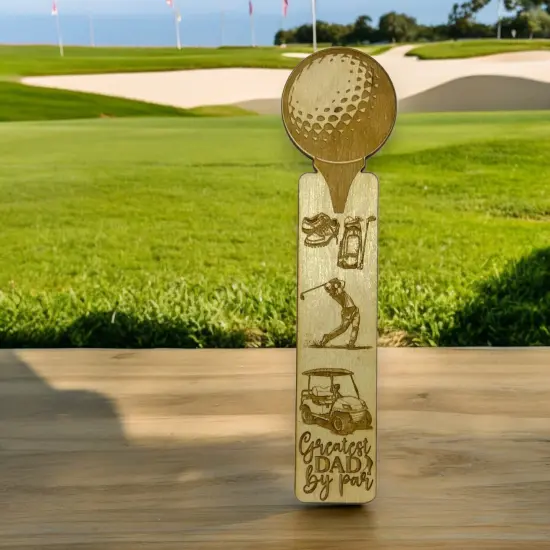 Bookmark - Greatest Dad By Par - Birch wood {2}