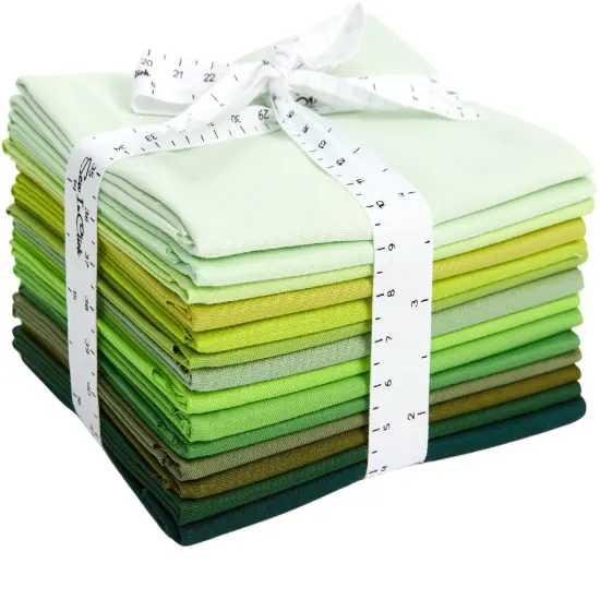 Fat Quarter Bundle -100% Cotton | Pure Solids | Shades of Emerald Greens l Mix Colors | Quilting & Crafting Soft Fabric |Special Gift Bundle {3}