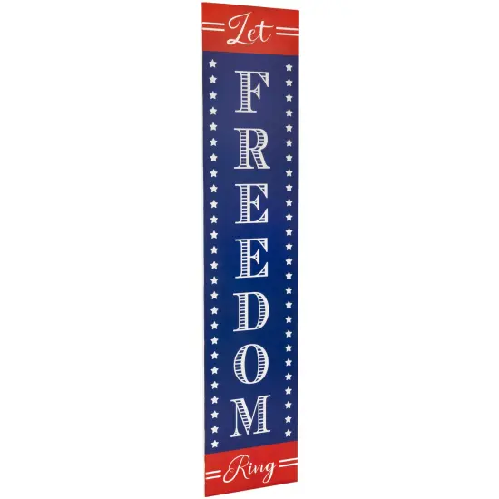 Northlight Patriotic "Let Freedom Ring" Wooden Porch Board Sign Decoration - 36" Blue {5}