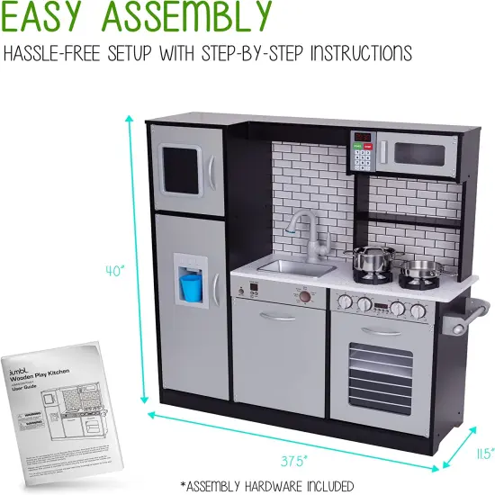 Lil' Jumbl Kids Kitchen Set, Toddler Wooden Kitchen Playset {6}