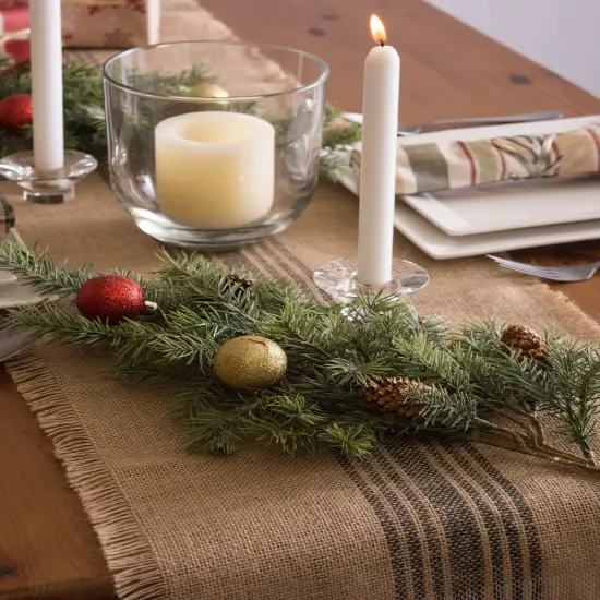 DII Mineral Middle Stripe Burlap Table Runner {2}