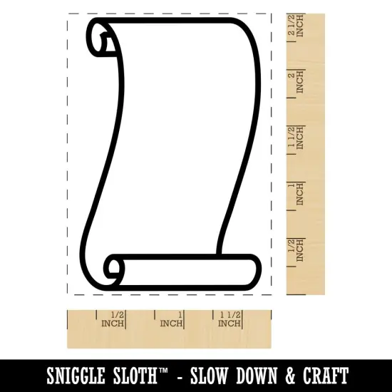 Blank Scroll Rectangle Rubber Stamp for Stamping Crafting {1}
