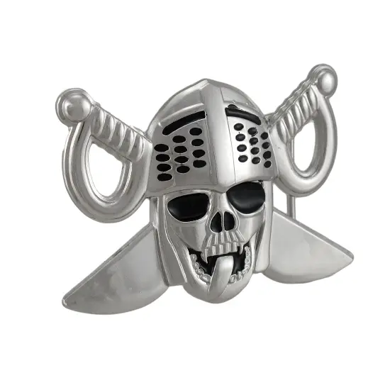 Lewd Knight Skull & Crossed Swords Belt Buckle {1}