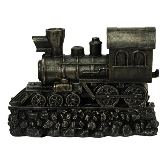 Set of 2 Bronze Steam Locomotive Bookends Decorative Resin Train Shelf Decor Art {7}