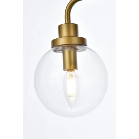 Hanson 3 lights bath sconce in brass with clear shade {4}