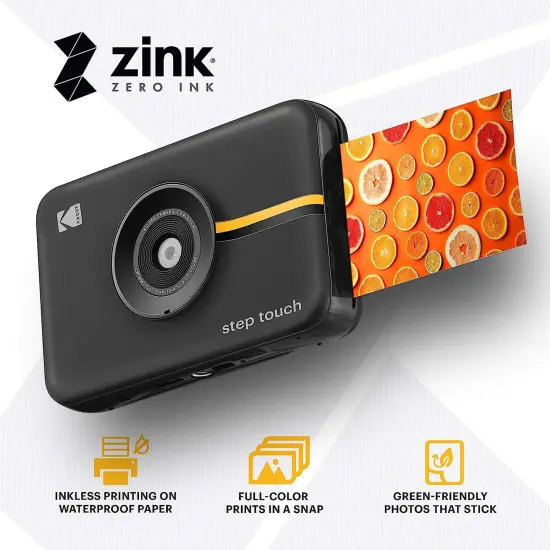 Kodak Step Touch 13MP Digital Instant Print Camera with 3.5" LCD Touchscreen, ZINK Technology & 1080p HD Video White {10}
