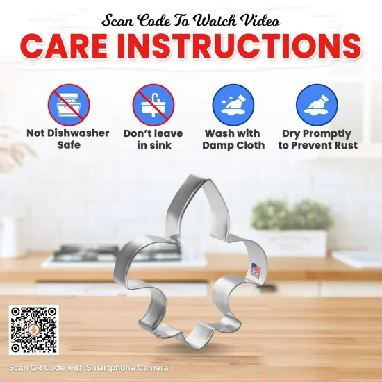 Fleur De Lis Cookie Cutter 4 3/8 in, CookieCutter.com, Tin Plated Steel, Handmade in the USA {4}