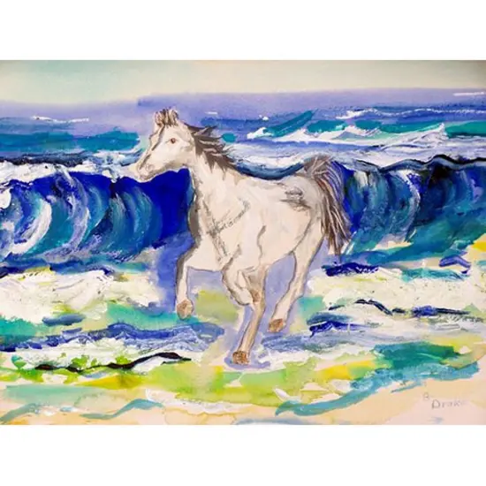 Betsy Drake Horse & Surf Outdoor Wall Hanging 24x30 {1}