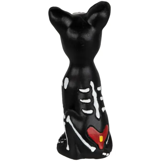 Northlight 5" Black Day of the Dead Skeleton Dog Figurine Decoration {6}