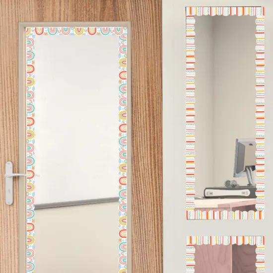 Big Dot of Happiness Pastel Boho Rainbow - Scalloped Classroom Decor - Bulletin Board Borders - 51 Feet {6}