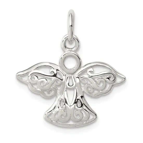 Sterling Silver Filigree Angel Charm Religious Jewelry 20mm L X 20mmW Approx. {1}
