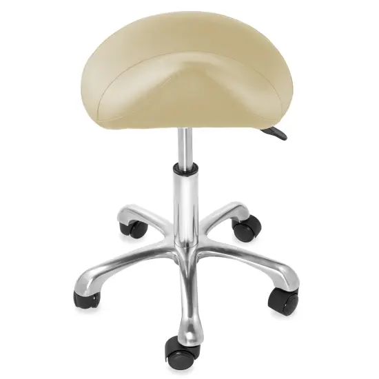 Saloniture Professional Ergonomic Saddle Stool - Adjustable Hydraulic Seat, Rolling Spa Salon, Massage, and Medical Office Chair with Swivel Wheels {3}