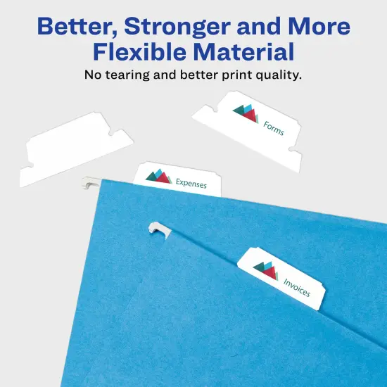 Avery Printable Hanging File Folder Tabs, 1/5 Cut, White, 90 Total (5567) {3}