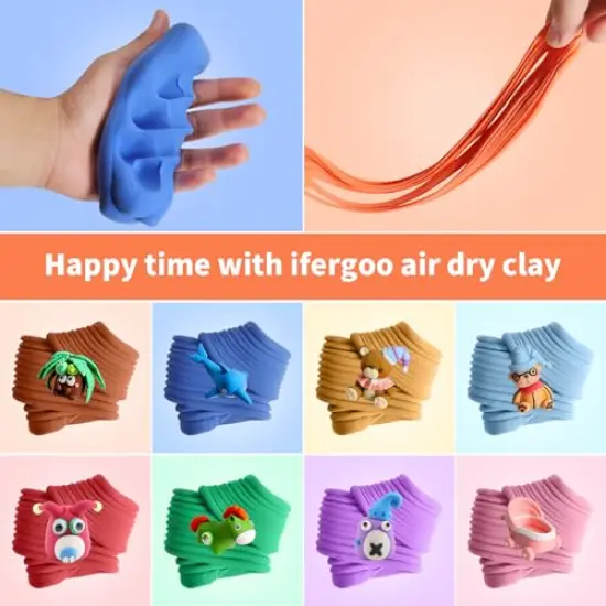Modeling Clay Kit - 36 Colors Magic Air Dry Ultra Light Clay, Safe & Non-Toxic, Great Toy Gift for Boys and Girls {5}