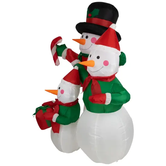 Northlight Inflatable Lighted Snowman Family Christmas Yard Art Decoration - 4' White {6}
