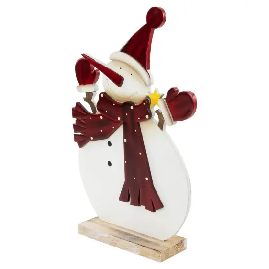 Northlight Glossy Snowman in Red Scarf and Mittens Christmas Decoration - 12" White {7}