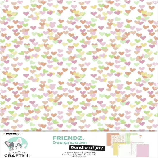 Studio Light Friendz Double-Sided Paper Bundle 12/Pkg-Nr. 01, Bundle Of Joy {1}