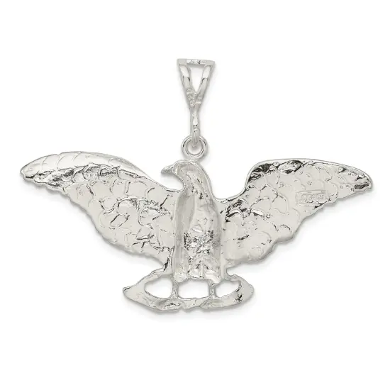 Sterling Silver Eagle Charm Pendant Bird Jewelry 54mm x 28mm {1}
