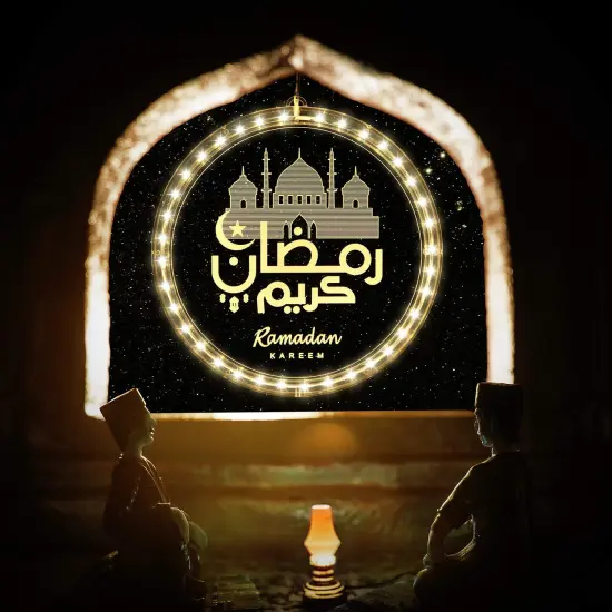 3D Eid Ramadan Lights, Moon and Star Castle Islam Eid Mubarak Decorations, Ramadan Decorations for Home Indoor, Islam Fairy Window Lights Wall Bedroom Party Decor(Castle Style) {5}