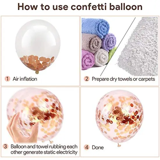 60 Pieces 12 inch White Metallic Gold Party Balloon with 33 Ft Rose Gold Ribbon for Birthday Wedding Anniversary Bridal Shower Decoration {6}