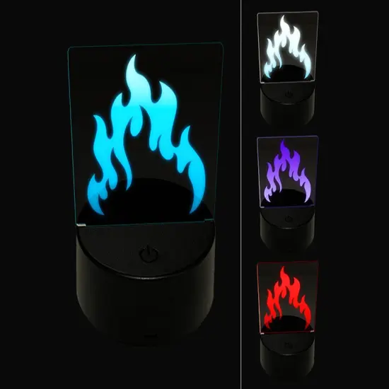 Fire Flame Burning 3D Illusion LED Night Light Sign Nightstand Desk Lamp {1}