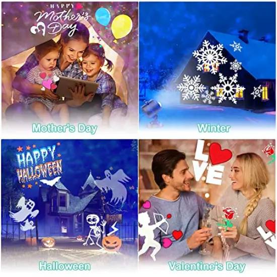 Brighter Halloween Decorations Projector Lights and Christmas Projector Outdoor 2023 Upgrade, 17 HD Effects (3D Ocean Wave & Patterns), 9 Holiday Projector Home Party Light Show {3}