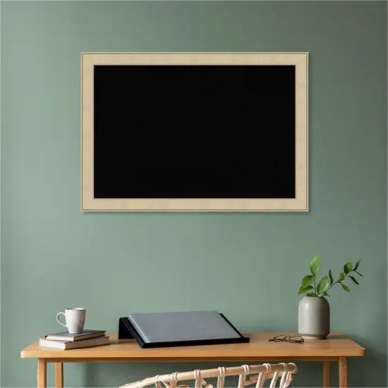 Classic Honey Silver Framed Corkboard, Black Cork {5}
