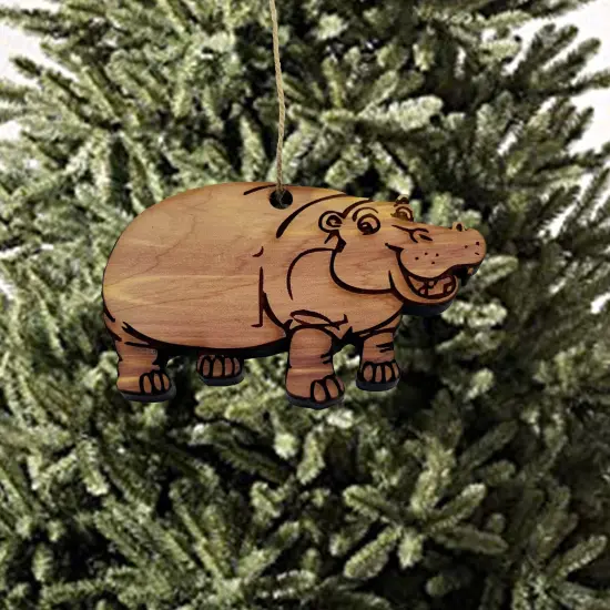 Hippo - Cedar Ornament {2}