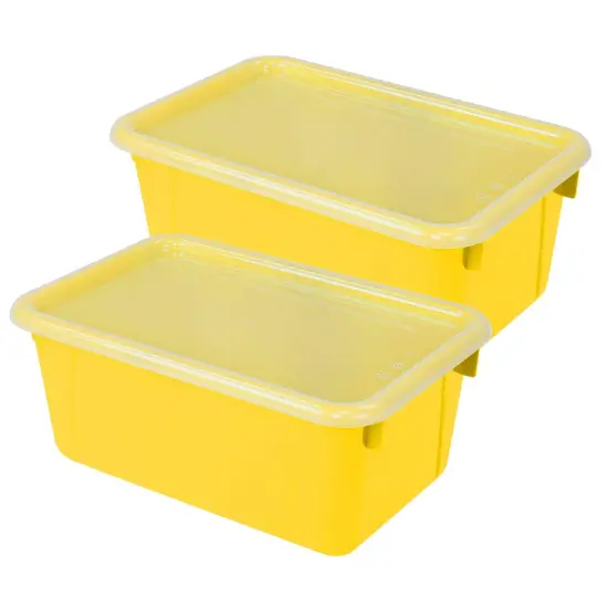 Small Cubby Bin, with Cover, Classroom Yellow, Pack of 2 {1}