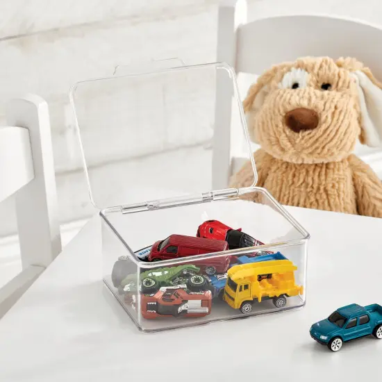 mDesign Plastic Playroom/Gaming Storage Organizer Bin Box with Hinge Lid {2}
