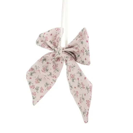Northlight Single Loop Floral Christmas Bow Decoration - 5.5" - Pink {5}