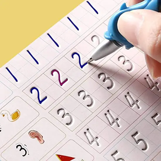 Magic Ink Copybooks for Kids Reusable Handwriting Workbooks for Preschools Grooves Template Design and Handwriting Aid Practice for Kids The Print Writing (4 Books with Pens) {5}