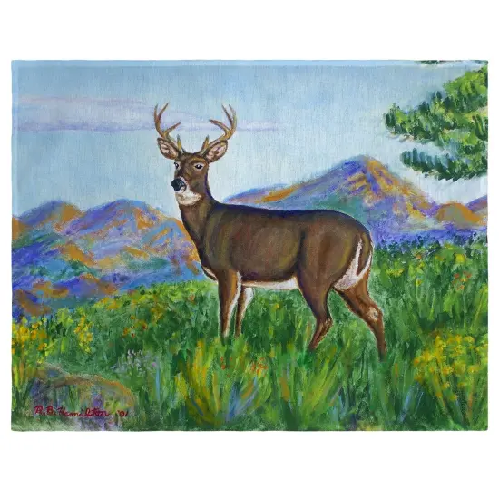 Betsy Drake Deer in Mountains Place Mat Set of 4 {1}