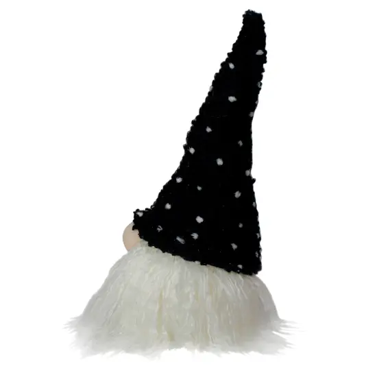 Northlight LED Lighted Polka Dot Knit Hat Gnome Christmas Decoration - 10" - Black and White {4}