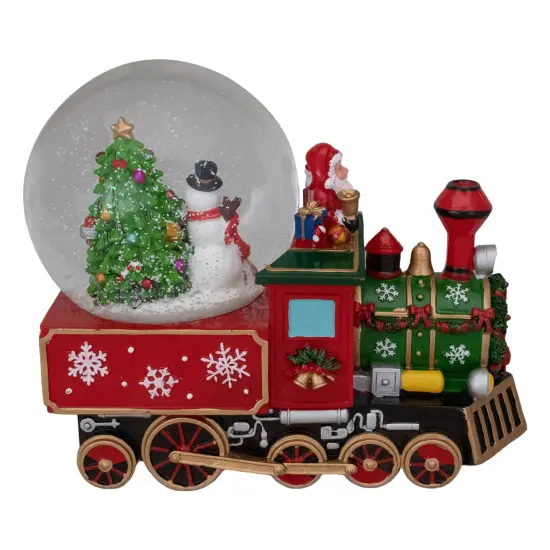 Northlight 8.5" Green and Red Christmas Train Snow Globe {4}