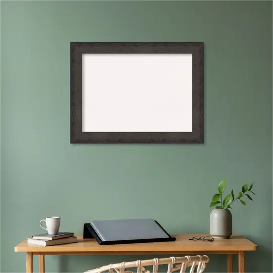 Dappled Wood Framed Corkboard, White Cork Black Brown {6}