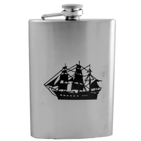 8oz Ship Stainless Steel Flask {1}
