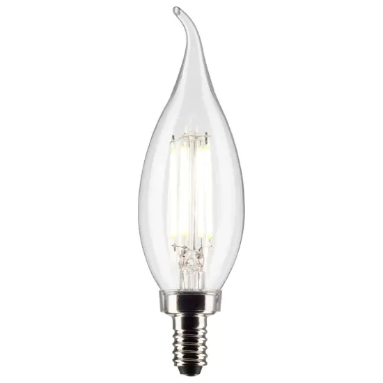 Satco 5.5w CA10 LED 2700K Candelabra Base Dimmable - 60w equiv Warm White {1}