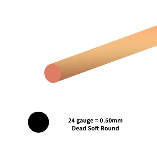 JewelrySupply Copper Wire 24 Gauge Dead Soft Round (20 Foot) {2}