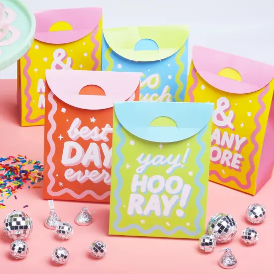 Big Dot of Happiness Party Time - Happy Birthday Gift Favor Bags - Party Goodie Boxes - Set of 12 {3}