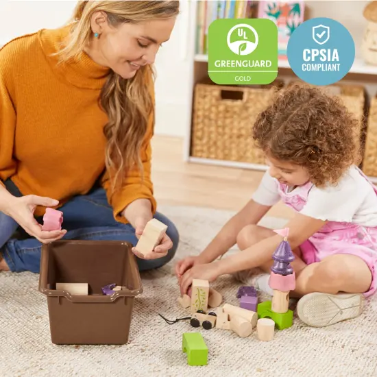 Scoop Front Storage Bins, Multipurpose Organization, 10-Pack Chocolate {6}