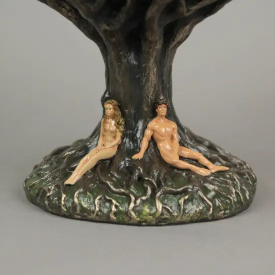 Hand Painted Tree of Life Origin of Man Statue 6.25 Inches High {5}