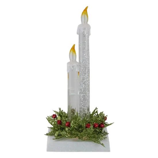 Northlight 9" Battery Operated LED Lighted Candle Christmas Stocking Holder White {5}