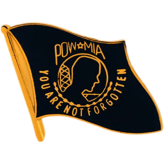 POW MIA Flag Pin Black 1 1/4" {1}