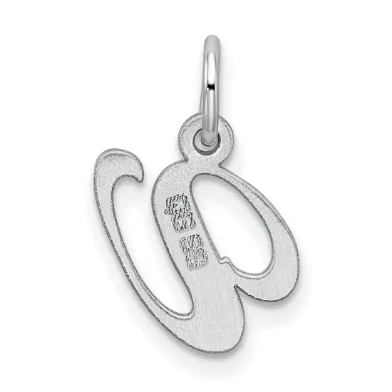 Sterling Silver Small Script Initial Letter V Charm Jewerly 16mm x 10mm {3}